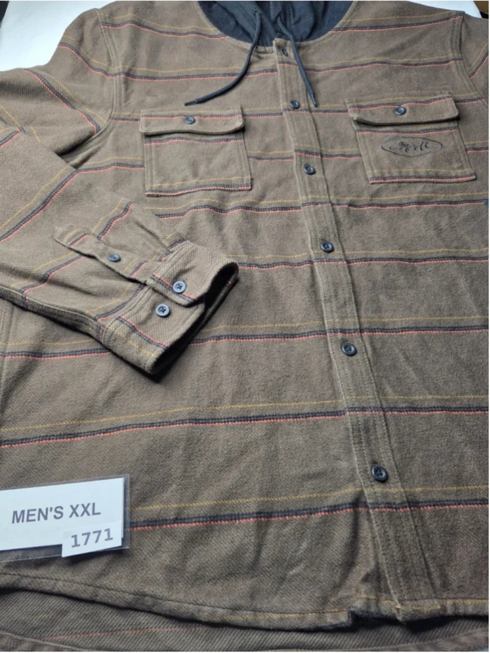 O'Neill Archer Hooded Flannel Shirt Jacket Men's XXL Brown Plaid NWT New #1771